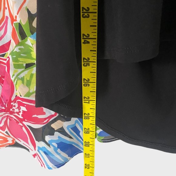 KB Studio Floral Print Blouse Womens Large Black Multicolor Drape Sleeve Top New - Picture 11 of 11